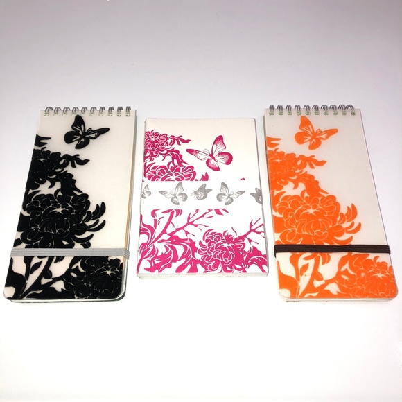 SKYHIGH Set of 5 Mini Journals + Note Pads Flocked Floral Butterflies Lined NEW! - Picture 2 of 14
